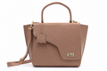 T&A Genuine Leather Top Handle Satchel | Warm Beige |