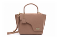 T&A Genuine Leather Top Handle Satchel | Warm Beige |