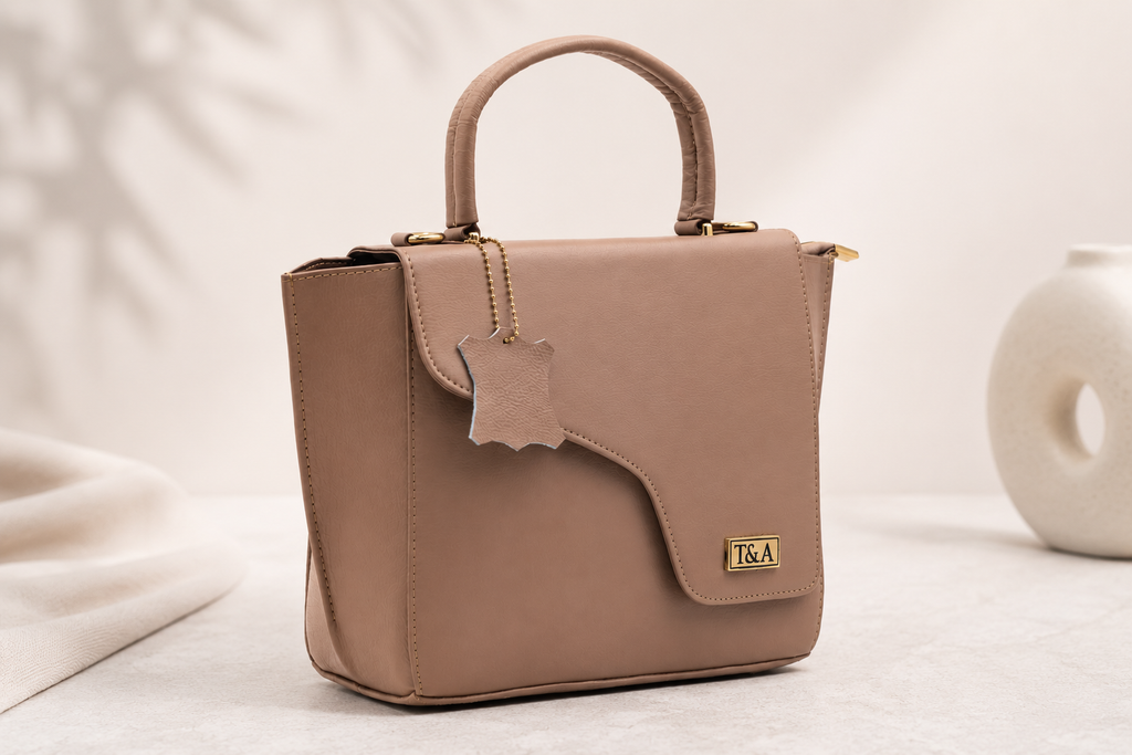 T&A Genuine Leather Top Handle Satchel | Forest Green |