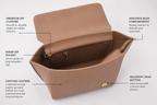 T&A Genuine Leather Top Handle Satchel | Warm Beige |