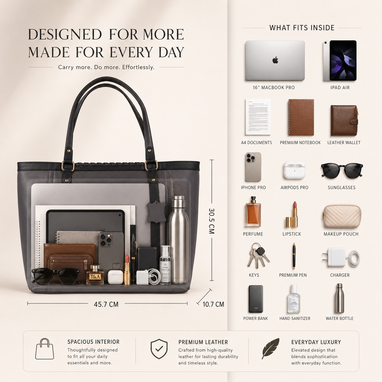 T&A Chelsea Work Tote | Grey |