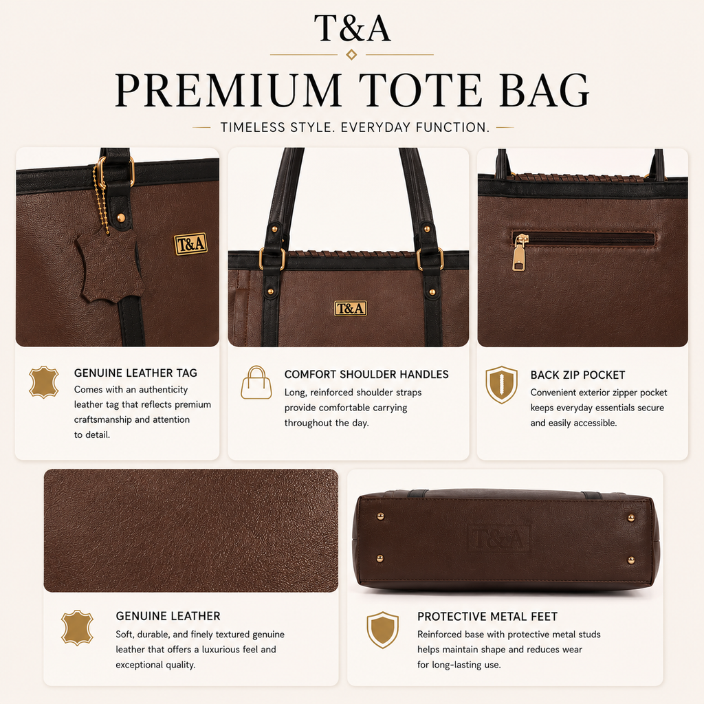 T&A Chelsea Work Tote | Expresso Brown |