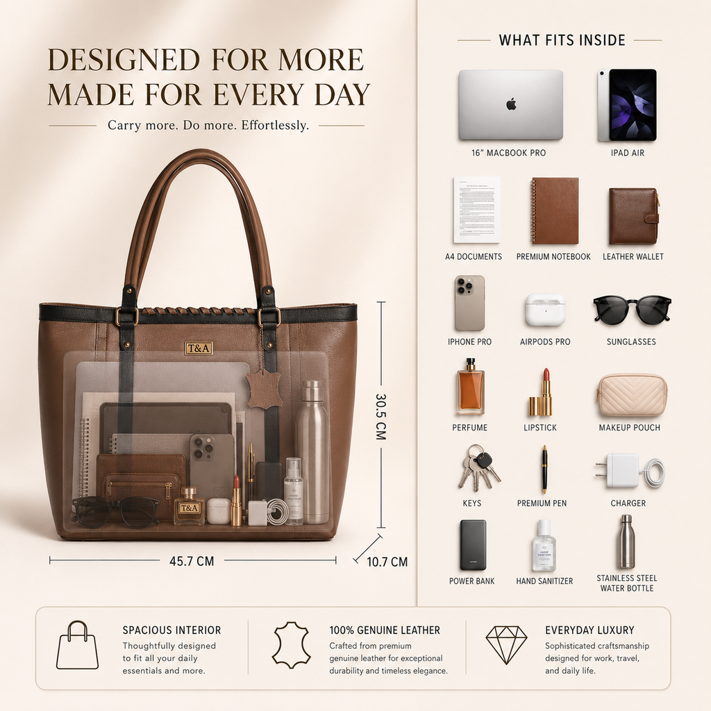 T&A Chelsea Work Tote | Saddle Tan |