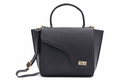 T&A Genuine Leather Top Handle Satchel | Midnight Black |