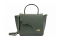 T&A Genuine Leather Top Handle Satchel | Forest Green |