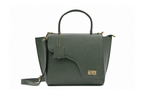 T&A Genuine Leather Top Handle Satchel | Forest Green |