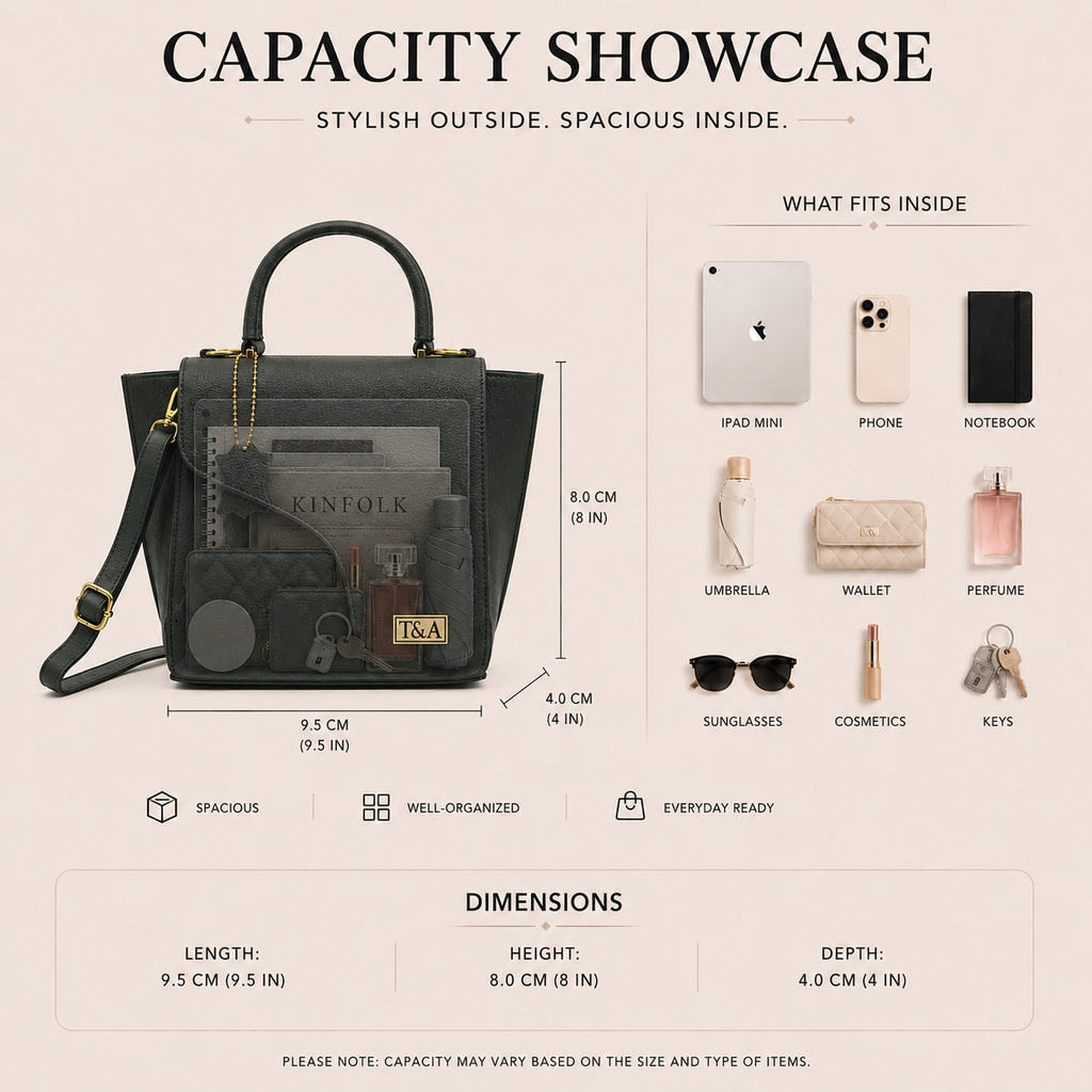 T&A Genuine Leather Top Handle Satchel | Forest Green |