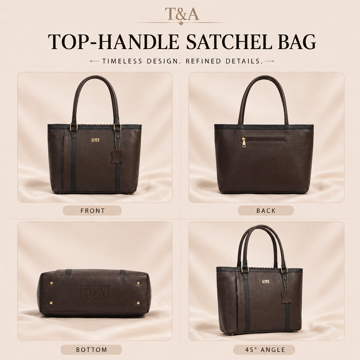 T&A Chelsea Work Tote | Expresso Brown |